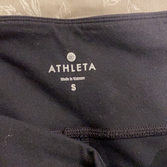 Athleta Black Crop Legging with Mesh Insets EUC - Picture 15 of 16